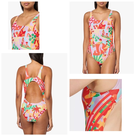 FARM Rio Other - Adidas x FARM Rio One Piece Racerback Swimsuit Pearl Citrine Pink Size 16 New